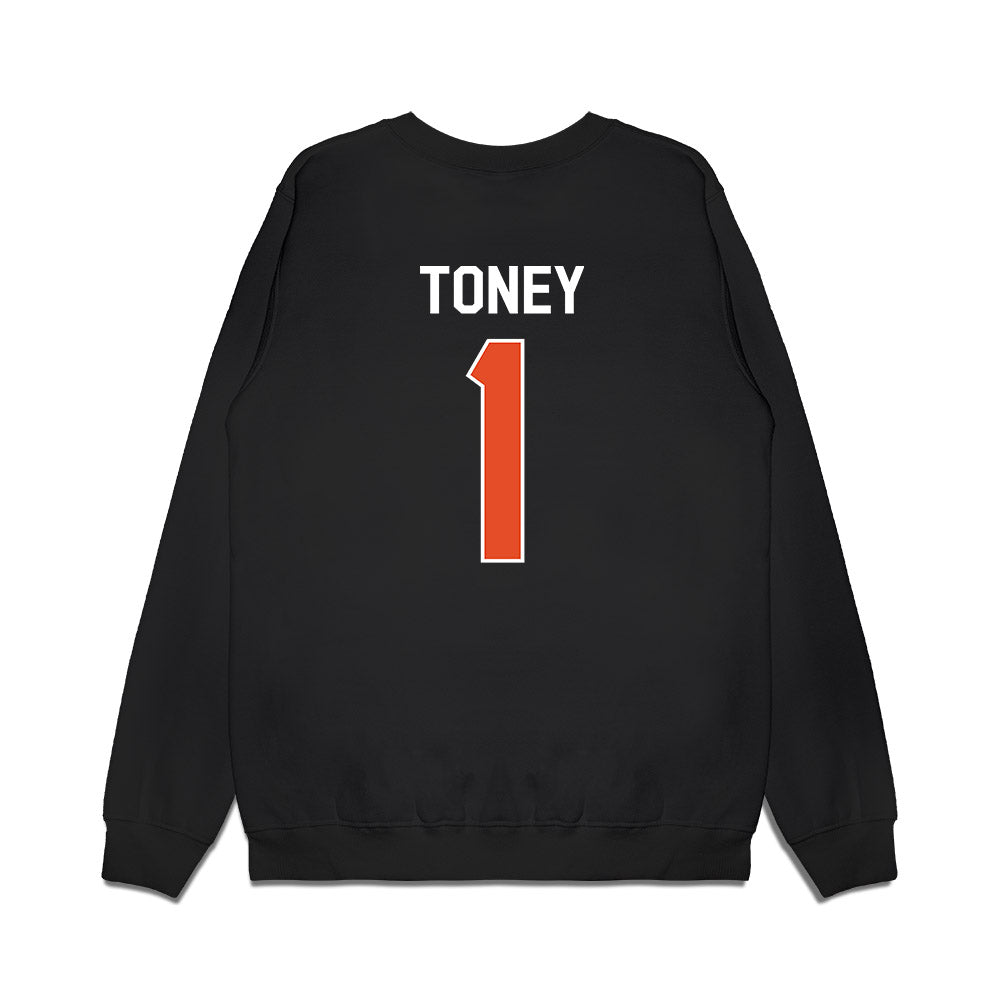 Miami - NCAA Football : Malachi Toney - We're In Premium Crewneck Sweatshirt-1