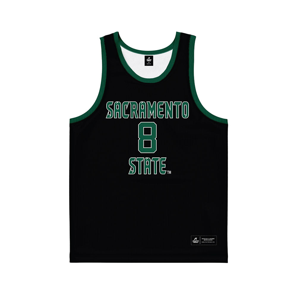 Sacramento State - NCAA Men's Basketball : Shaqir Oneal - Black Basketball Jersey-0