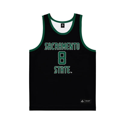 Sacramento State - NCAA Men's Basketball : Shaqir Oneal - Black Basketball Jersey-0