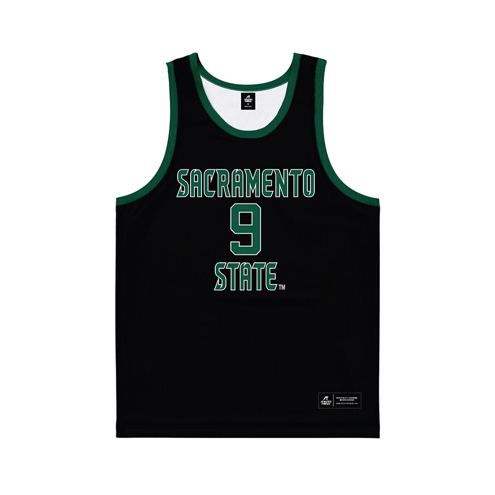 Sacramento State - NCAA Men's Basketball : Jeremiah Cherry - Black Basketball Jersey-0
