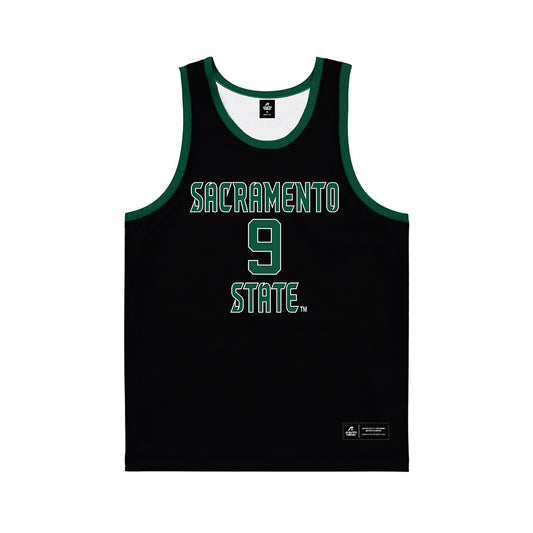 Sacramento State - NCAA Men's Basketball : Jeremiah Cherry - Black Basketball Jersey-0