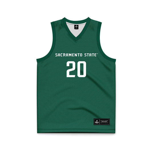 Sacramento State - NCAA Women's Basketball : Achol Magot - Green Basketball Jersey-0