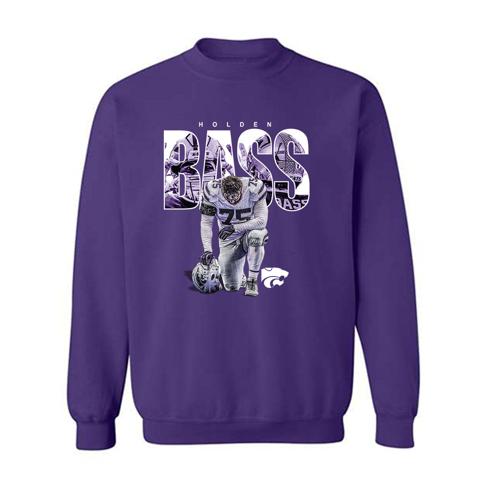 Kansas State - NCAA Football : Holden Bass - Collage Crewneck Sweatshirt-0