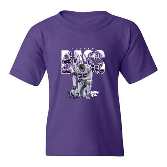 Kansas State - NCAA Football : Holden Bass - Collage Youth T-Shirt-0