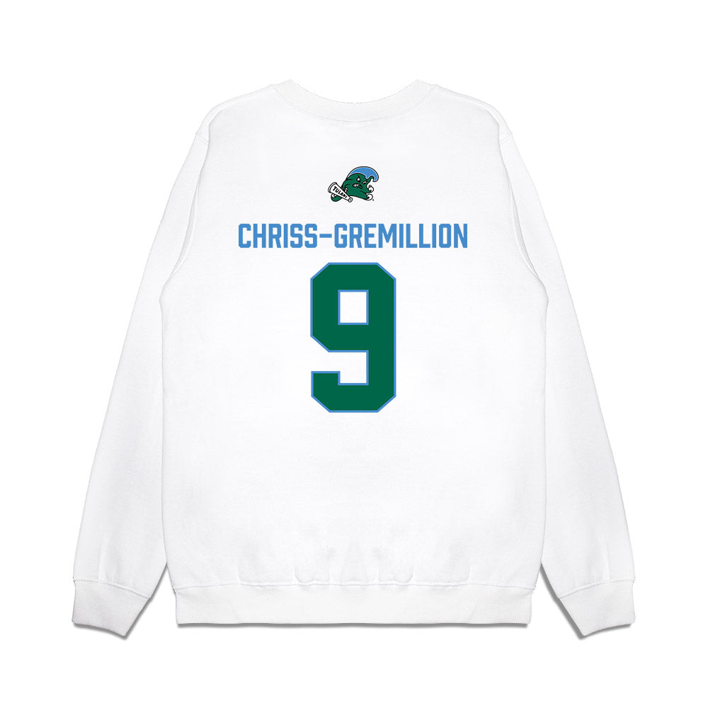 Tulane - NCAA Football : Zeon Chriss-Gremillion - 2025 Conference Champions Premium Crewneck Sweatshirt-1