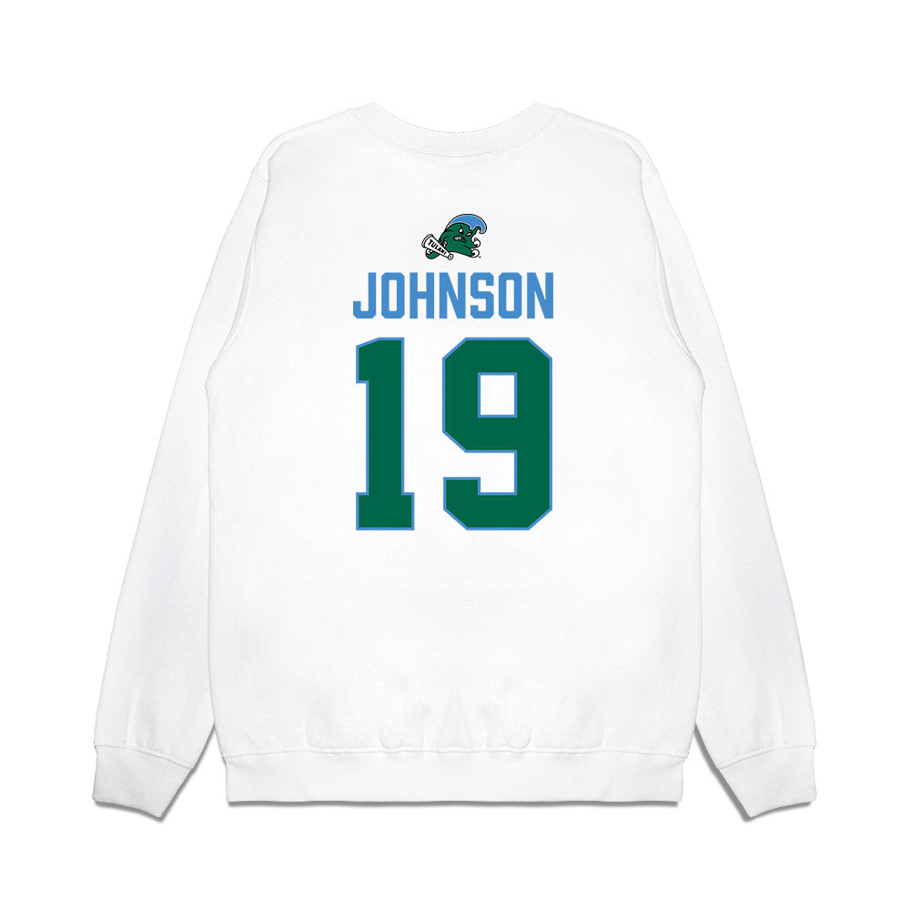 Tulane - NCAA Football : Dawson Johnson - 2025 Conference Champions Premium Crewneck Sweatshirt-1