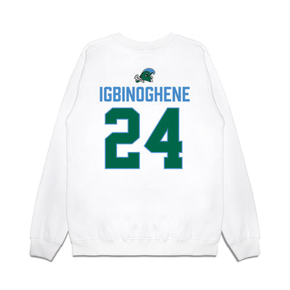 Tulane - NCAA Football : Michael Igbinoghene - 2025 Conference Champions Premium Crewneck Sweatshirt-1