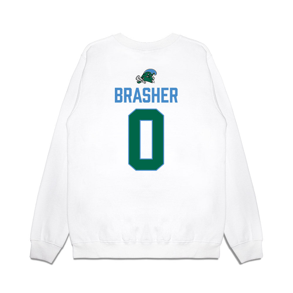 Tulane - NCAA Football : Dylan Brasher - 2025 Conference Champions Premium Crewneck Sweatshirt-1