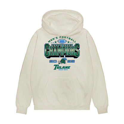 Tulane - NCAA Football : Colin O'Carroll - 2025 Conference Champions Premium Hooded Sweatshirt-0