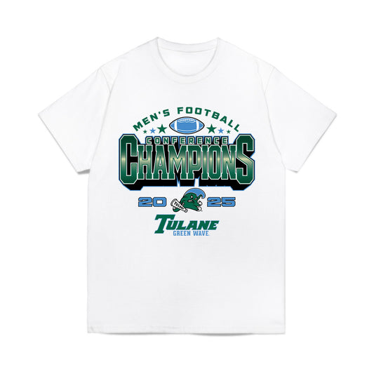 Tulane - NCAA Football : Garrett Mmahat - 2025 Conference Champions Comfort Colors T-Shirt-0