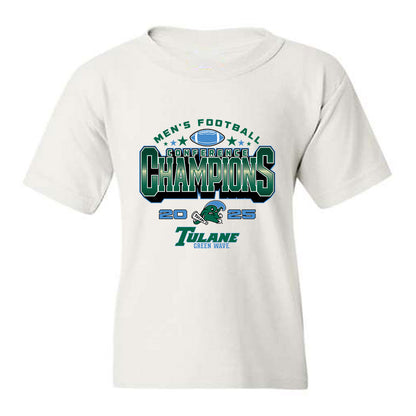 Tulane - NCAA Football : Gresham Perry - 2025 Conference Champions Youth T-Shirt-0