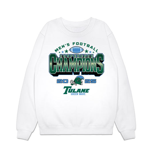 Tulane - NCAA Football : Ty Thompson - 2025 Conference Champions Premium Crewneck Sweatshirt-0