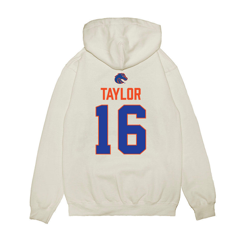 Boise State - NCAA Football : Jackson Taylor - 3-Peat Conference Champs Premium Hooded Sweatshirt-1