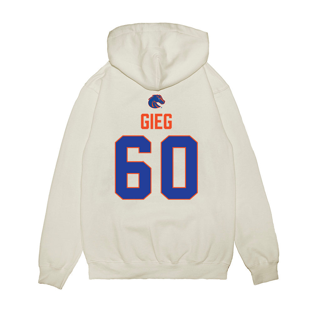 Boise State - NCAA Football : Spencer Gieg - 3-Peat Conference Champs Premium Hooded Sweatshirt-1