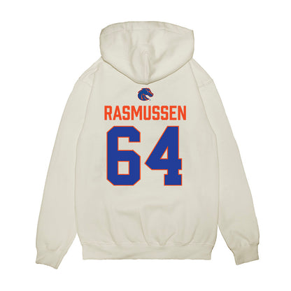 Boise State - NCAA Football : Carson Rasmussen - 3-Peat Conference Champs Premium Hooded Sweatshirt-1