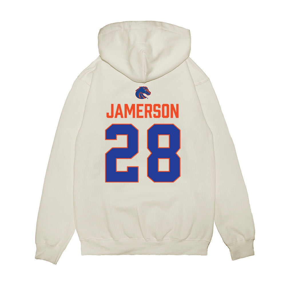 Boise State - NCAA Football : Cam Jamerson - 3-Peat Conference Champs Premium Hooded Sweatshirt-1
