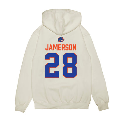 Boise State - NCAA Football : Cam Jamerson - 3-Peat Conference Champs Premium Hooded Sweatshirt-1