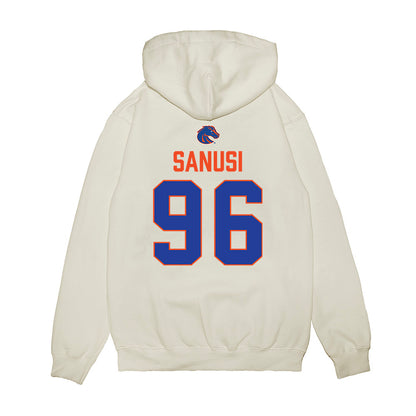 Boise State - NCAA Football : Lopez Sanusi - 3-Peat Conference Champs Premium Hooded Sweatshirt-1