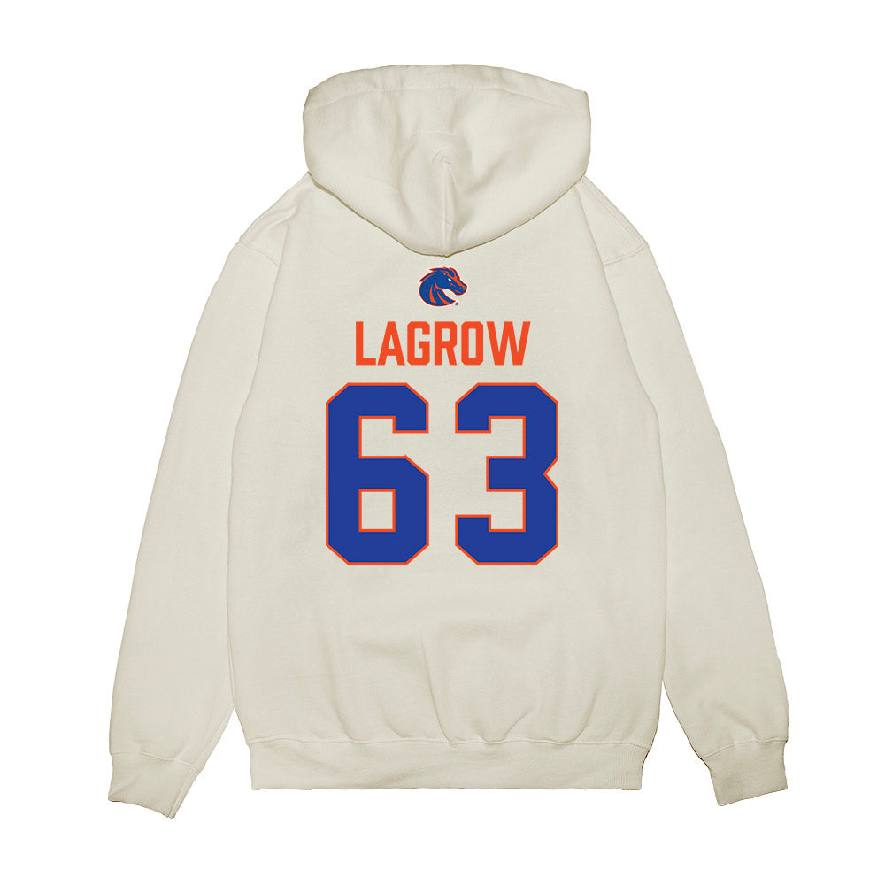 Boise State - NCAA Football : Connor LaGrow - 3-Peat Conference Champs Premium Hooded Sweatshirt-1