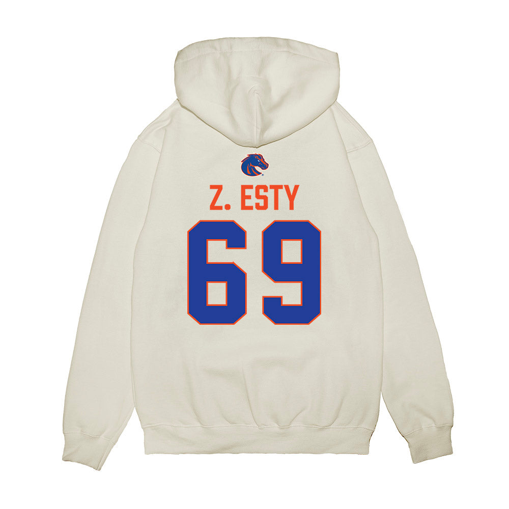 Boise State - NCAA Football : Zander Z. Esty - 3-Peat Conference Champs Premium Hooded Sweatshirt-1