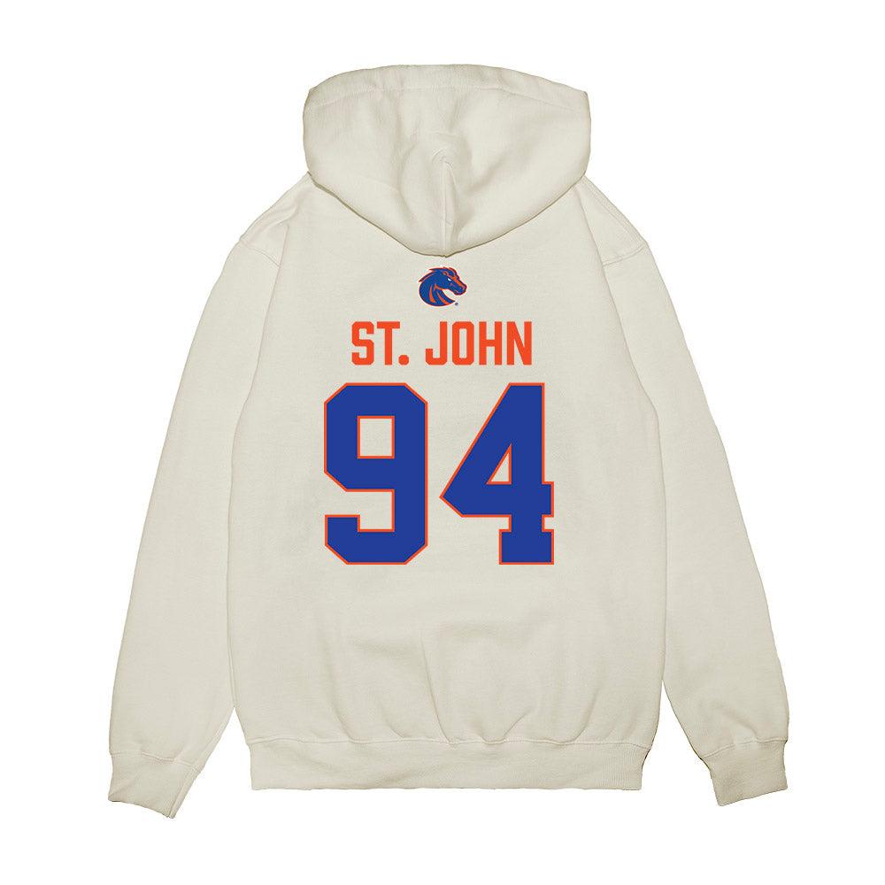 Boise State - NCAA Football : Paz St. John - 3-Peat Conference Champs Premium Hooded Sweatshirt-1