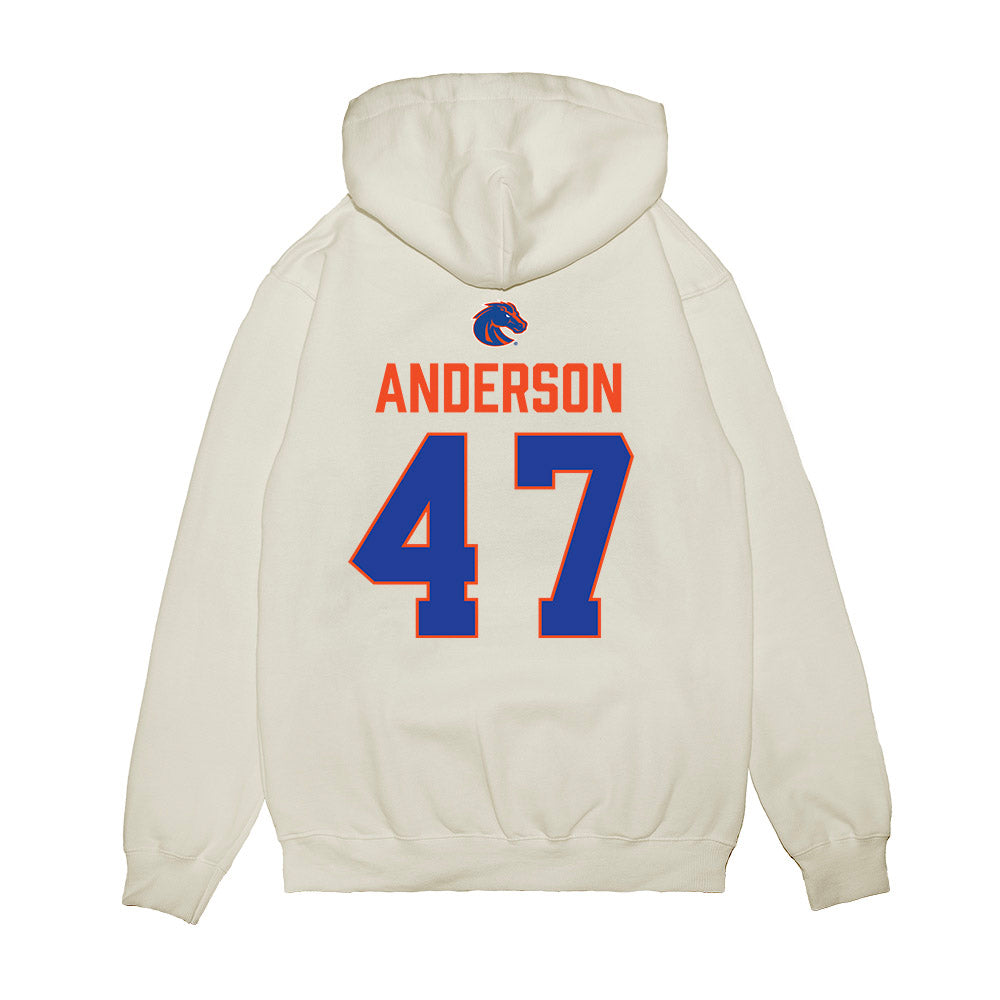 Boise State - NCAA Football : Kaden Anderson - 3-Peat Conference Champs Premium Hooded Sweatshirt-1
