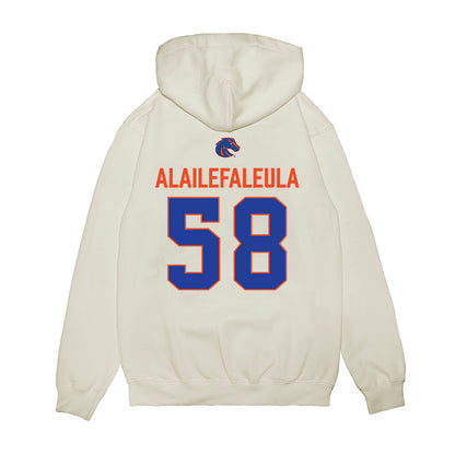 Boise State - NCAA Football : Deuce Alailefaleula - 3-Peat Conference Champs Premium Hooded Sweatshirt-1