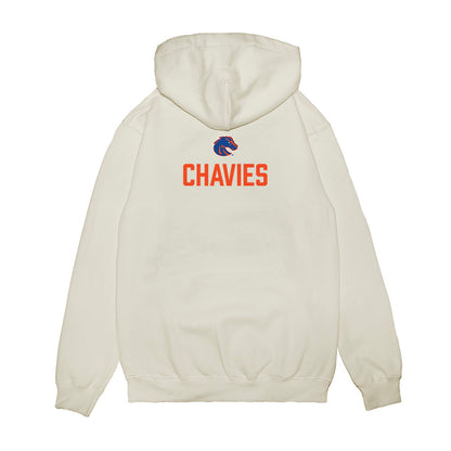 Boise State - NCAA Football : Keilan Chavies - 3-Peat Conference Champs Premium Hooded Sweatshirt-1
