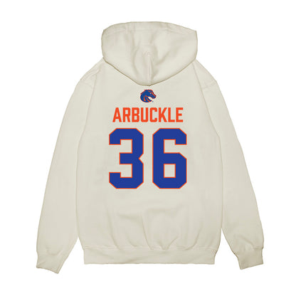 Boise State - NCAA Football : Jacob Arbuckle - 3-Peat Conference Champs Premium Hooded Sweatshirt-1