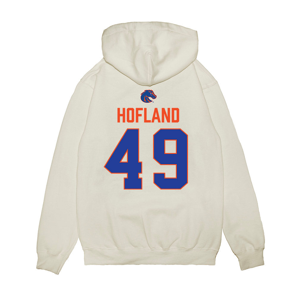Boise State - NCAA Football : Beckham Hofland - 3-Peat Conference Champs Premium Hooded Sweatshirt-1