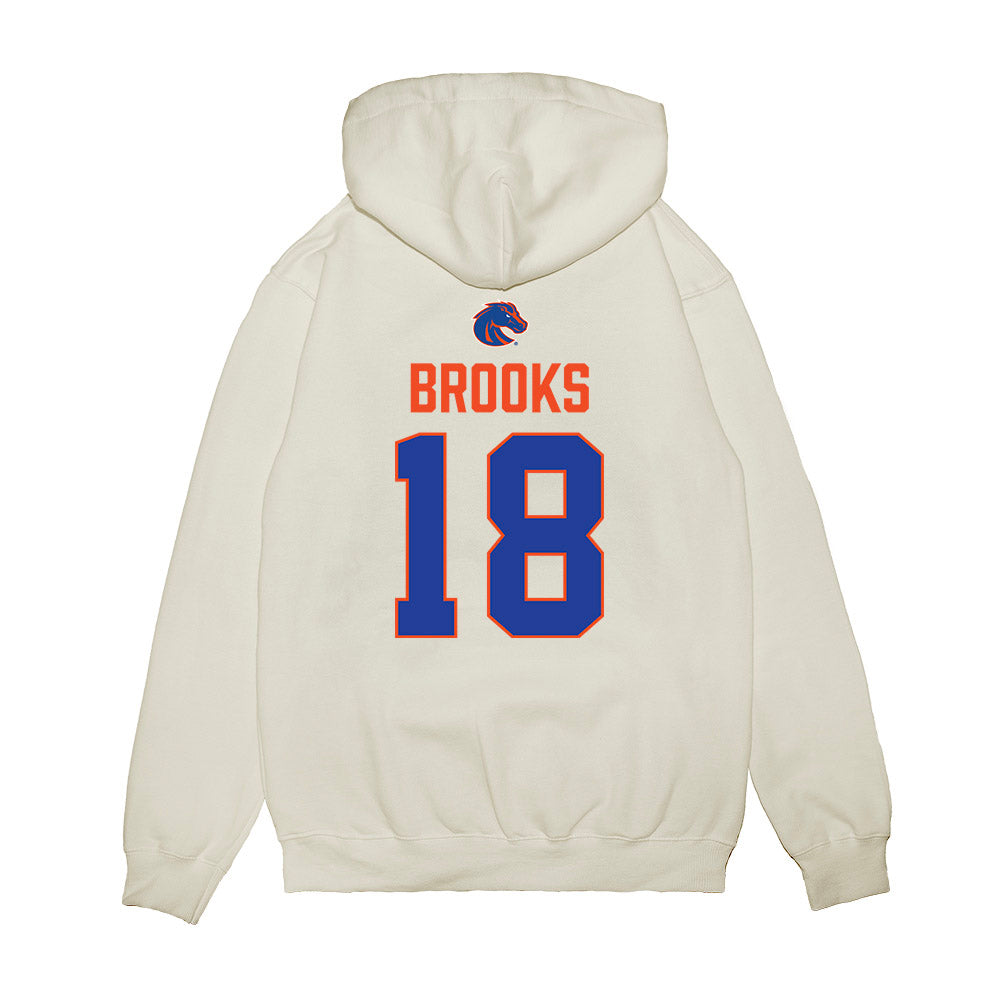 Boise State - NCAA Football : Sam Brooks - 3-Peat Conference Champs Premium Hooded Sweatshirt-1