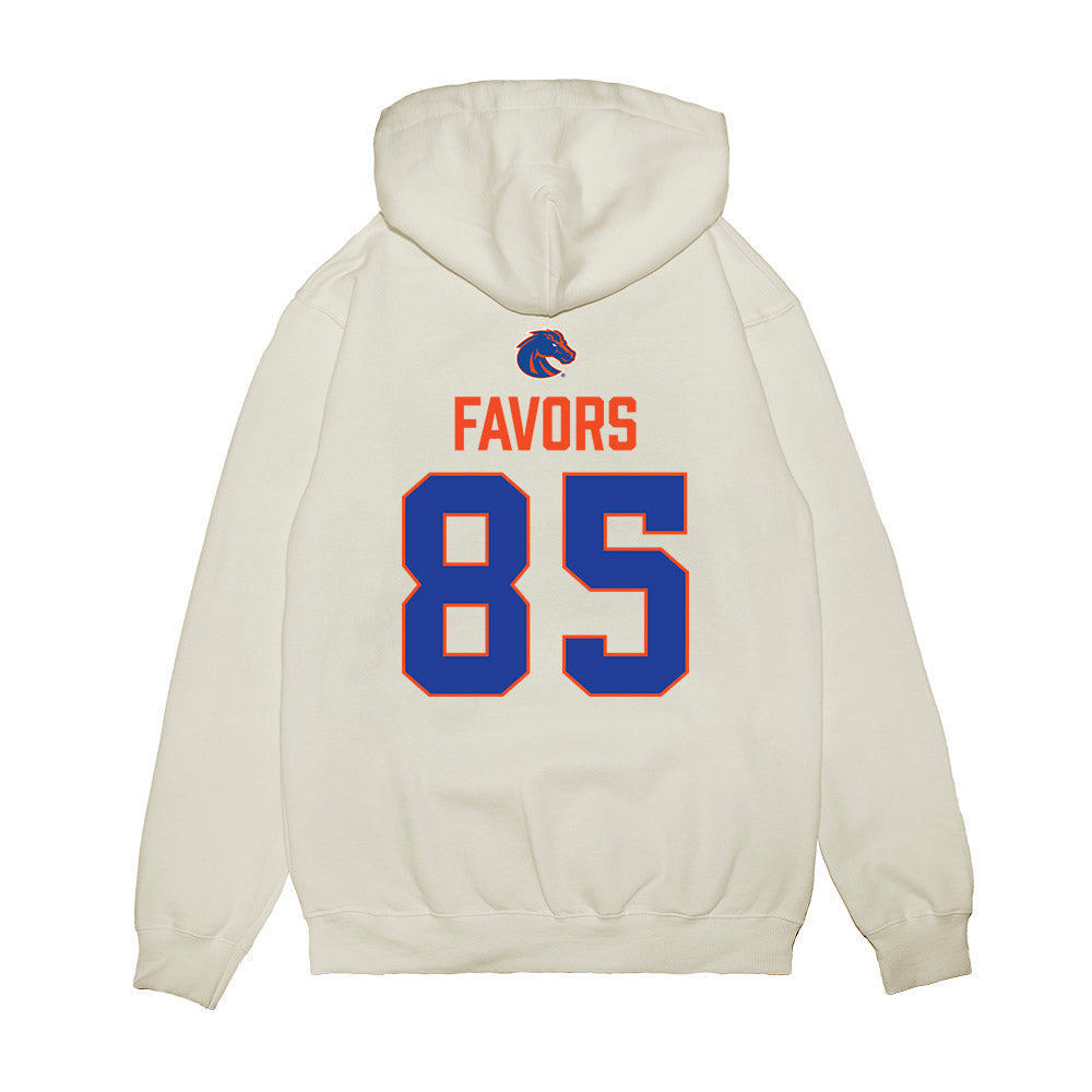 Boise State - NCAA Football : Terrious Favors - 3-Peat Conference Champs Premium Hooded Sweatshirt-1