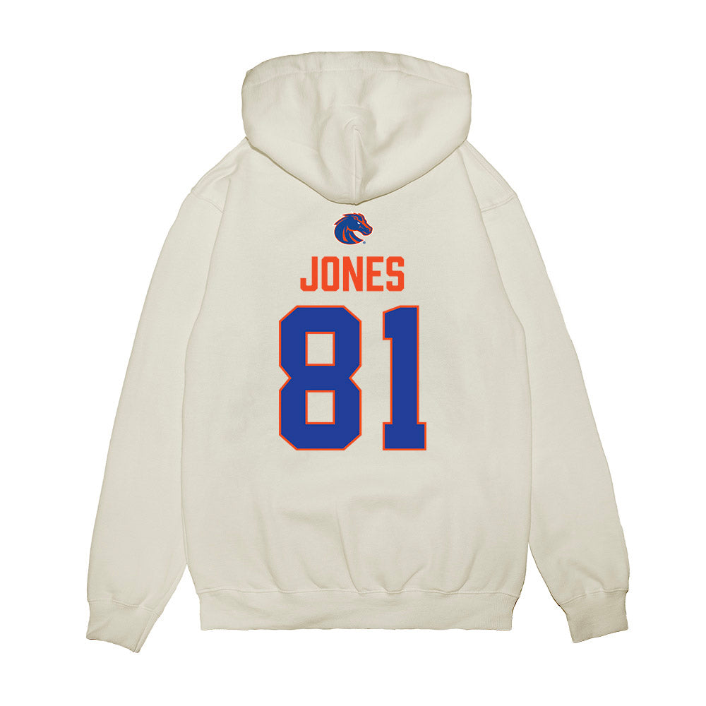 Boise State - NCAA Football : Kamryn Jones - 3-Peat Conference Champs Premium Hooded Sweatshirt-1
