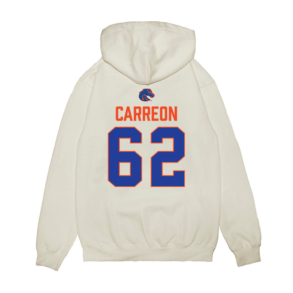 Boise State - NCAA Football : Rogelio Carreon - 3-Peat Conference Champs Premium Hooded Sweatshirt-1