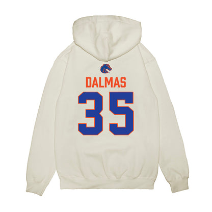 Boise State - NCAA Football : Jonah Dalmas - 3-Peat Conference Champs Premium Hooded Sweatshirt-1