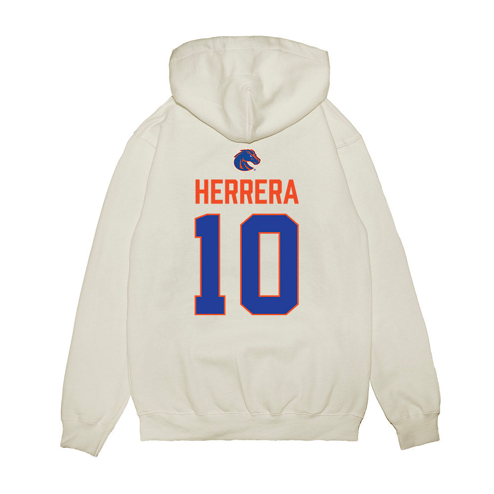 Boise State - NCAA Football : Cash Herrera - 3-Peat Conference Champs Premium Hooded Sweatshirt-1