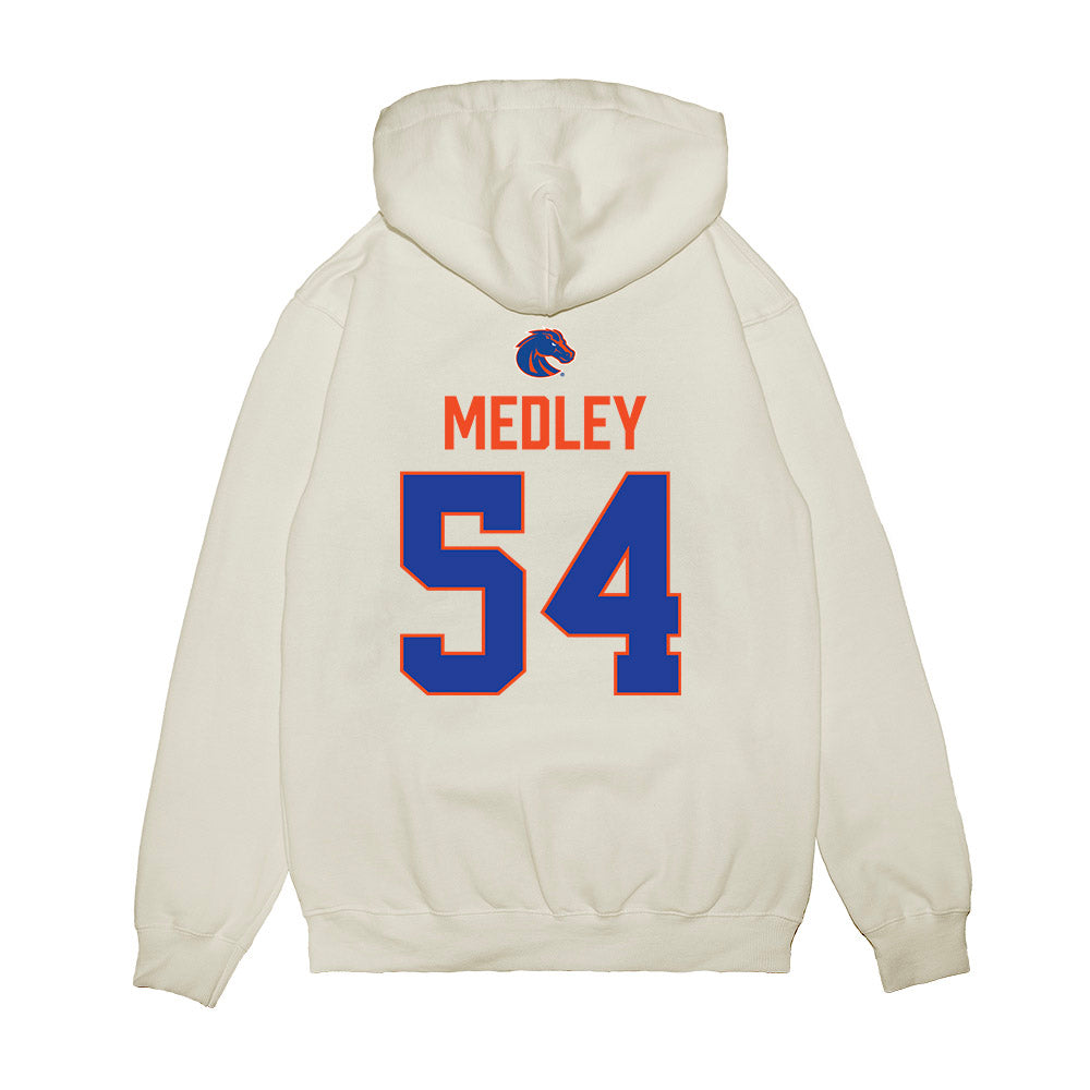 Boise State - NCAA Football : Adonte Medley - 3-Peat Conference Champs Premium Hooded Sweatshirt-1
