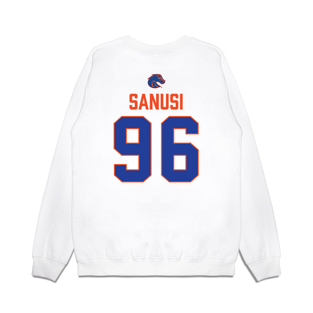 Boise State - NCAA Football : Lopez Sanusi - 3-Peat Conference Champs Premium Crewneck Sweatshirt-1