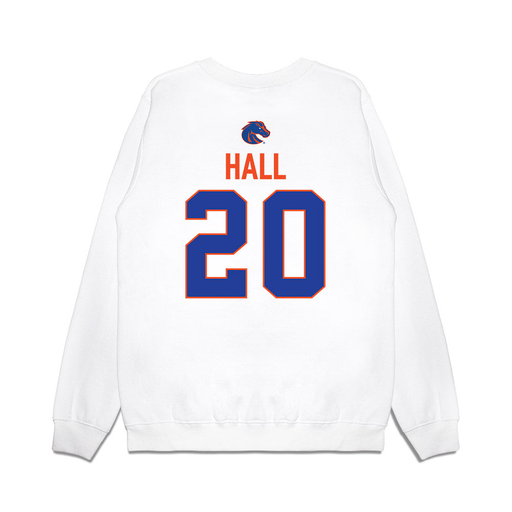Boise State - NCAA Football : Kyle Hall - 3-Peat Conference Champs Premium Crewneck Sweatshirt-1