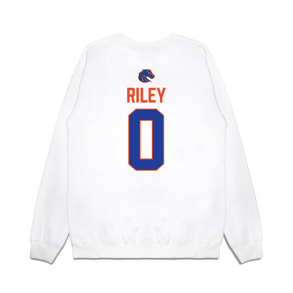 Boise State - NCAA Football : Dylan Riley - 3-Peat Conference Champs Premium Crewneck Sweatshirt-1