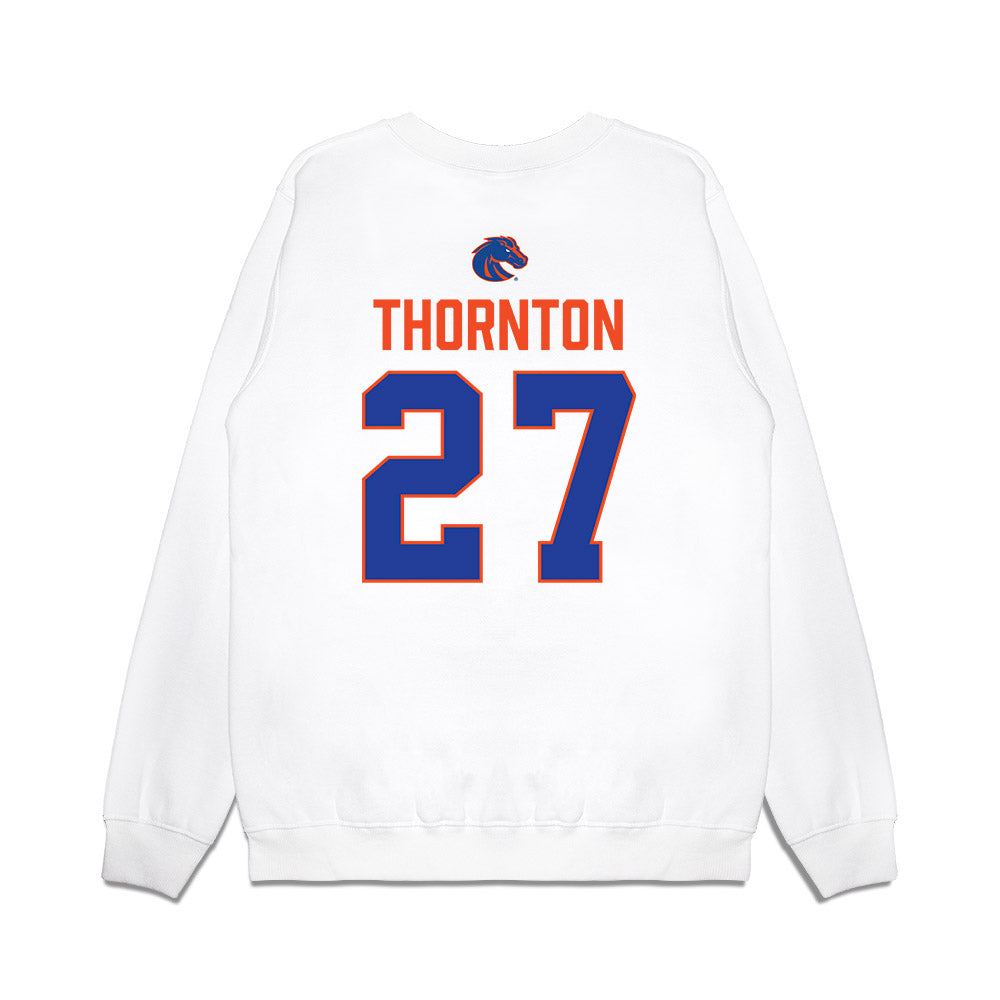 Boise State - NCAA Football : Dionte Thornton - 3-Peat Conference Champs Premium Crewneck Sweatshirt-1