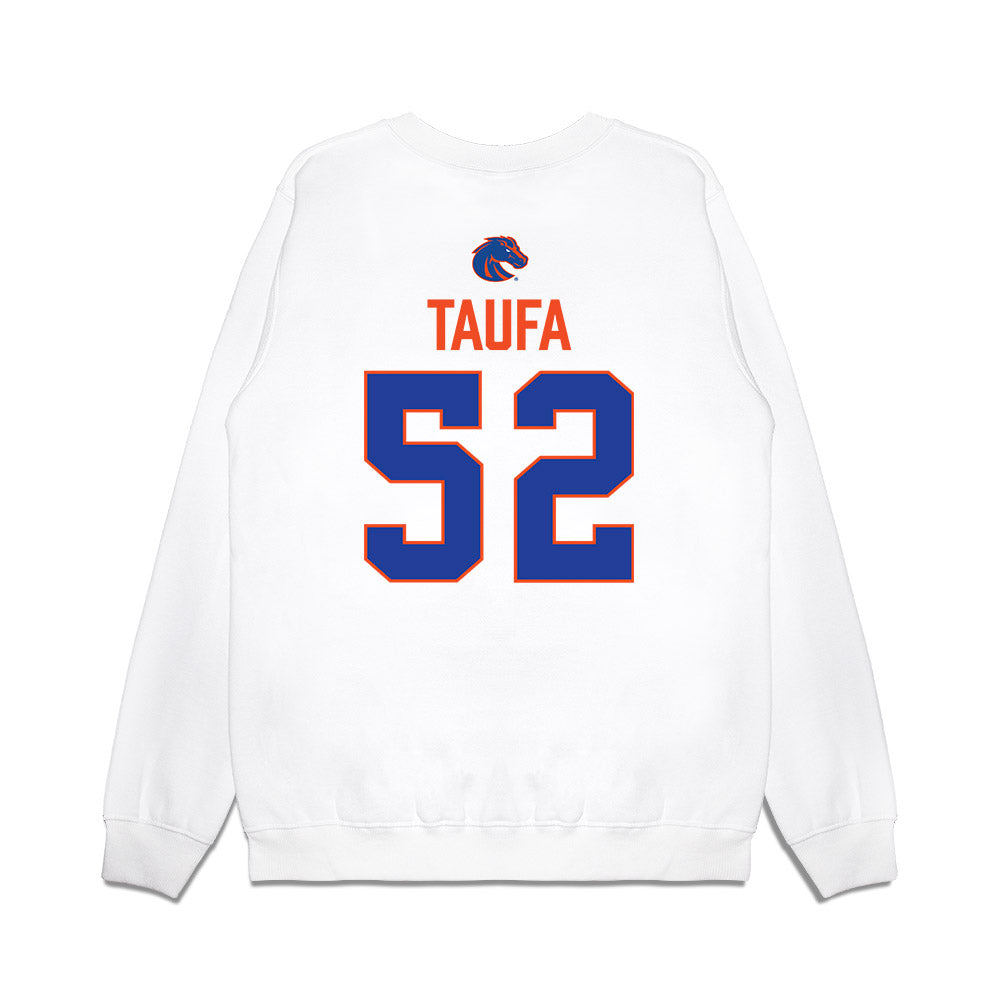 Boise State - NCAA Football : Stewart Taufa - 3-Peat Conference Champs Premium Crewneck Sweatshirt-1