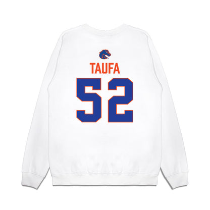 Boise State - NCAA Football : Stewart Taufa - 3-Peat Conference Champs Premium Crewneck Sweatshirt-1