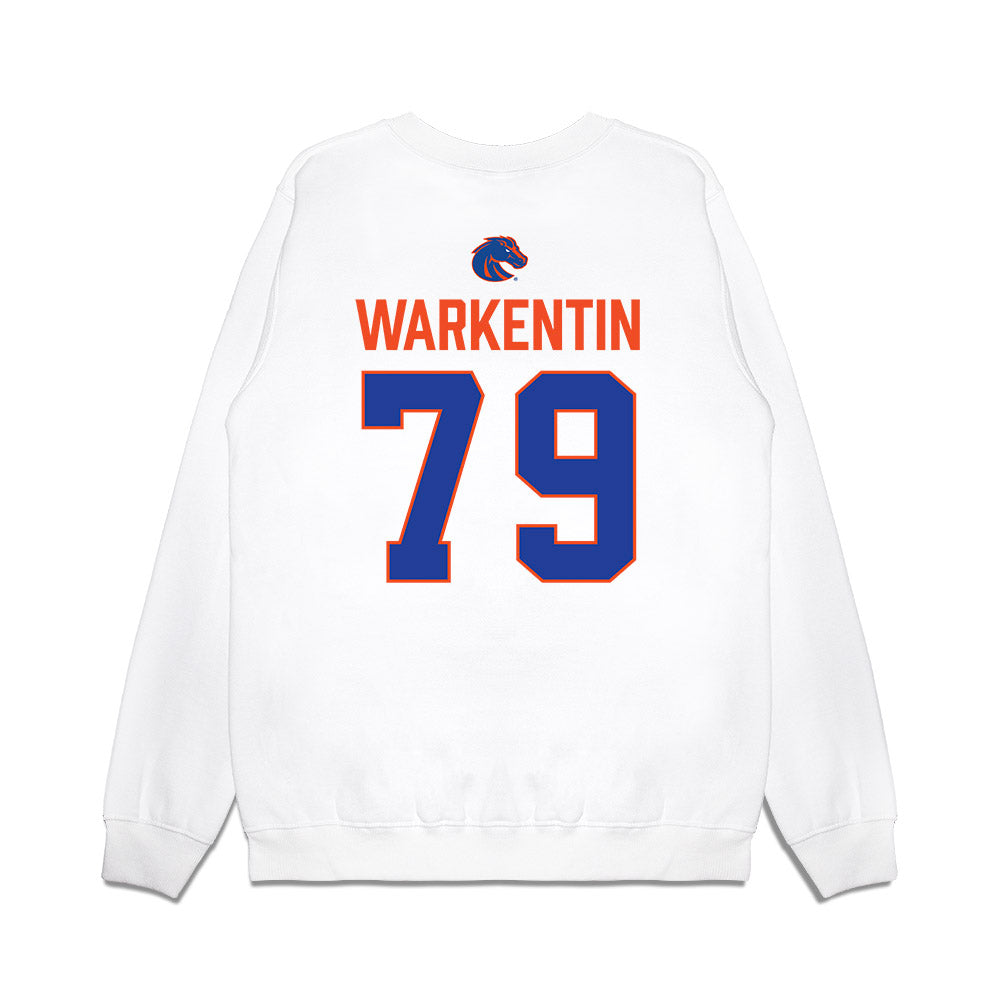 Boise State - NCAA Football : Connor Warkentin - 3-Peat Conference Champs Premium Crewneck Sweatshirt-1