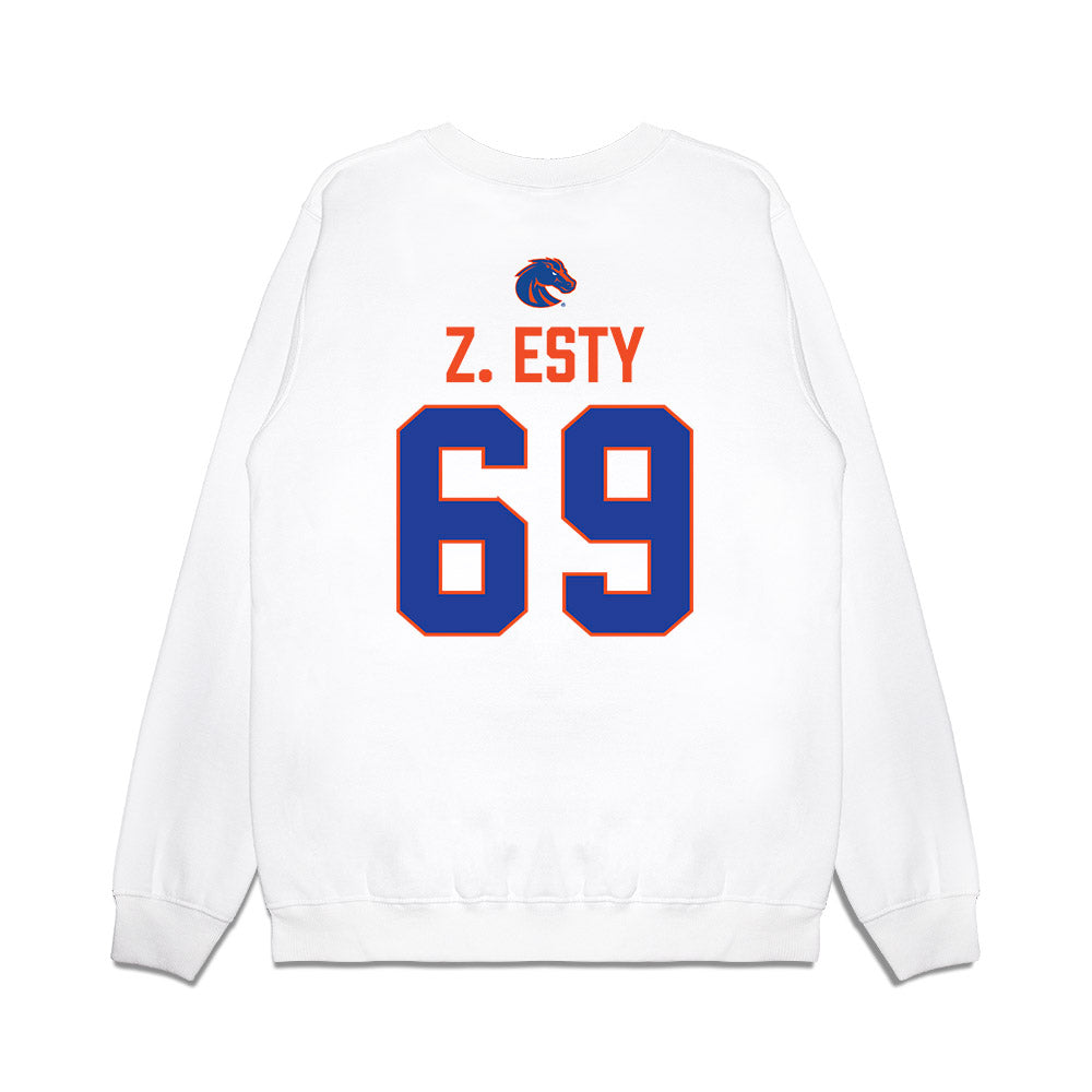 Boise State - NCAA Football : Zander Z. Esty - 3-Peat Conference Champs Premium Crewneck Sweatshirt-1