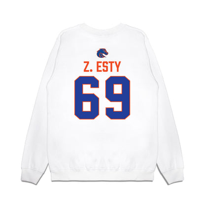 Boise State - NCAA Football : Zander Z. Esty - 3-Peat Conference Champs Premium Crewneck Sweatshirt-1