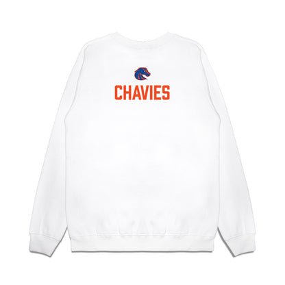 Boise State - NCAA Football : Keilan Chavies - 3-Peat Conference Champs Premium Crewneck Sweatshirt-1