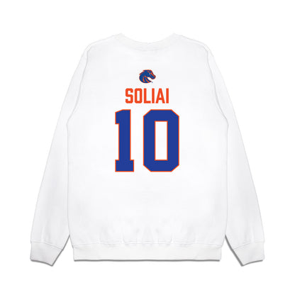 Boise State - NCAA Football : Madden Soliai - 3-Peat Conference Champs Premium Crewneck Sweatshirt-1
