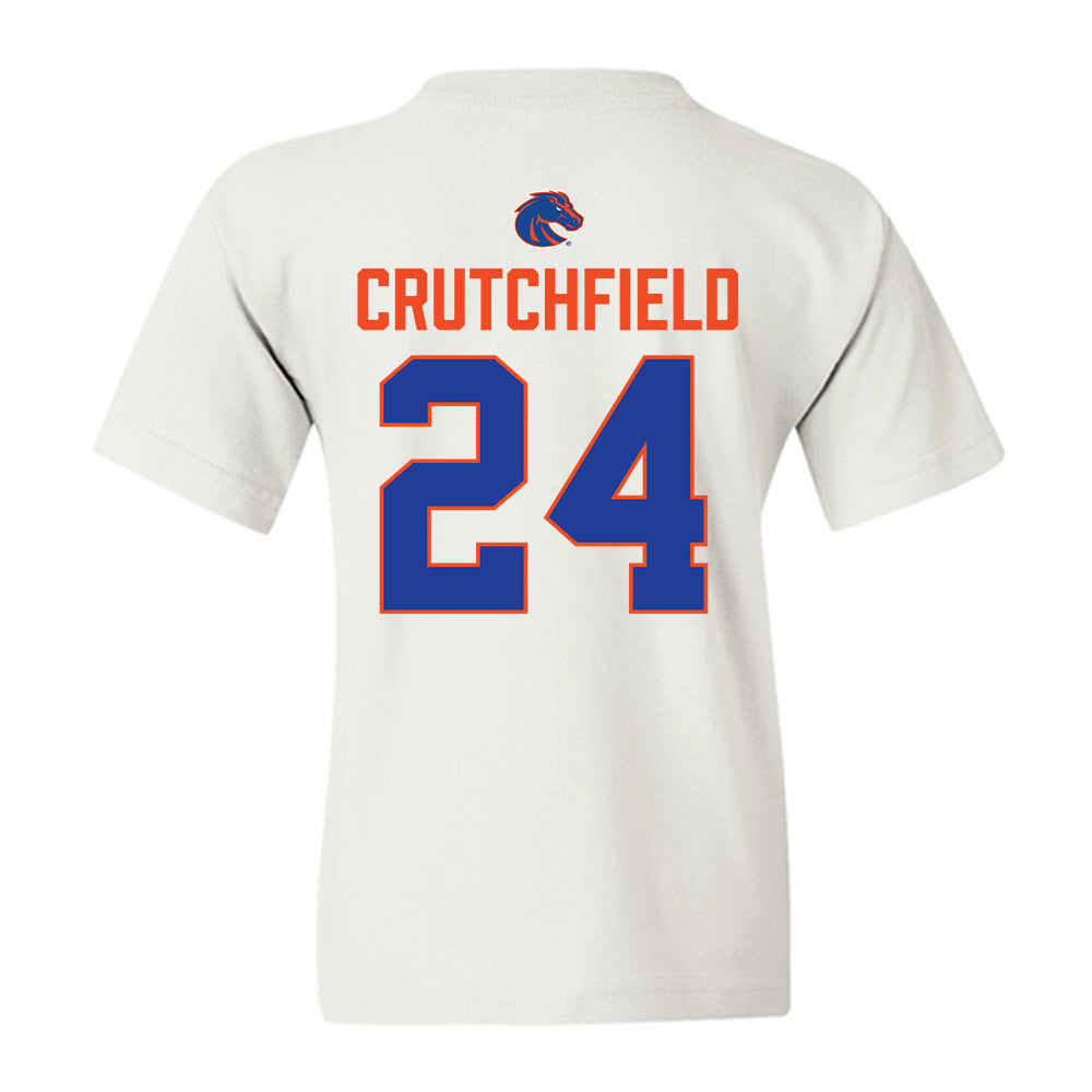 Boise State - NCAA Football : Tahj Crutchfield - 3-Peat Conference Champs Youth T-Shirt-1