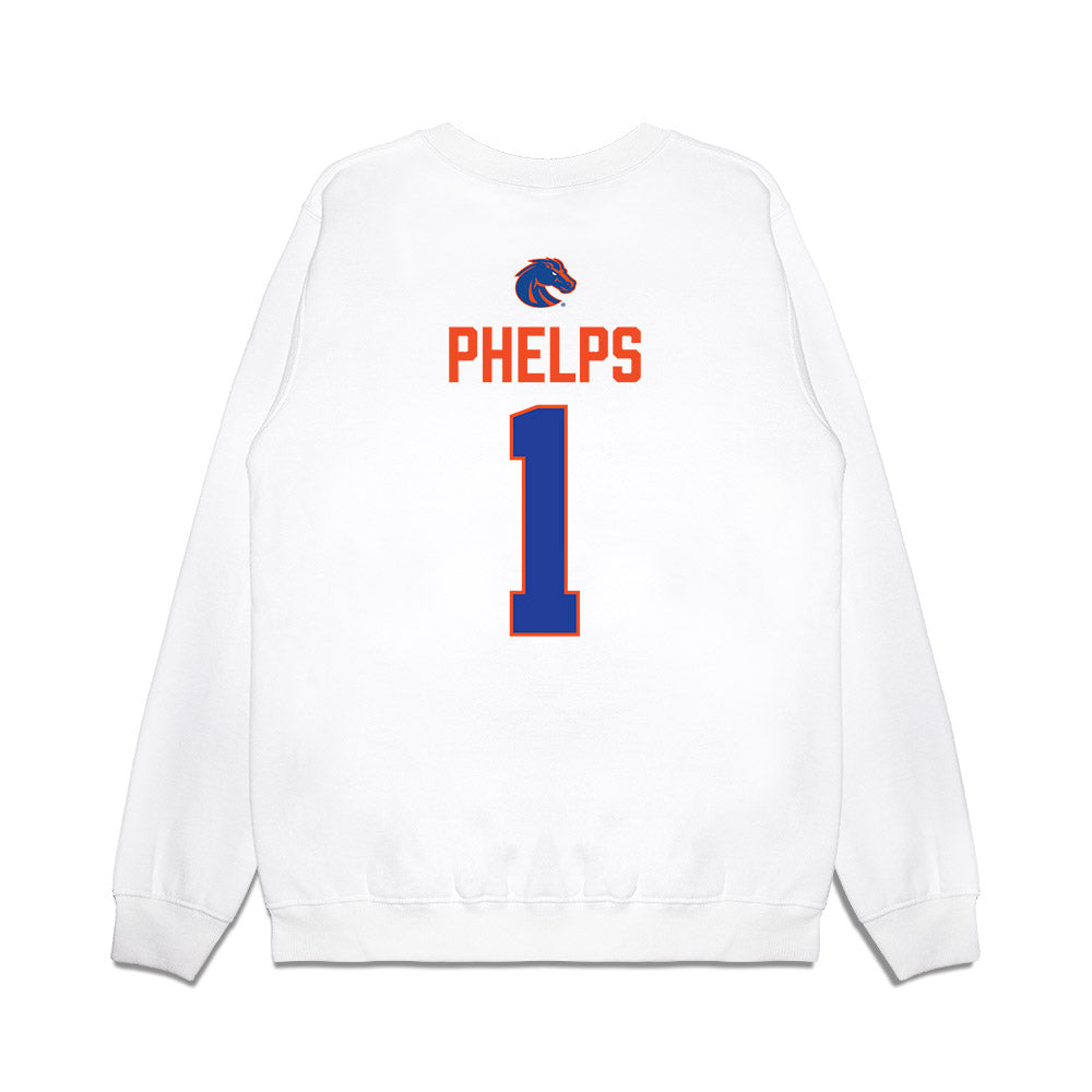 Boise State - NCAA Football : Boen Phelps - 3-Peat Conference Champs Premium Crewneck Sweatshirt-1